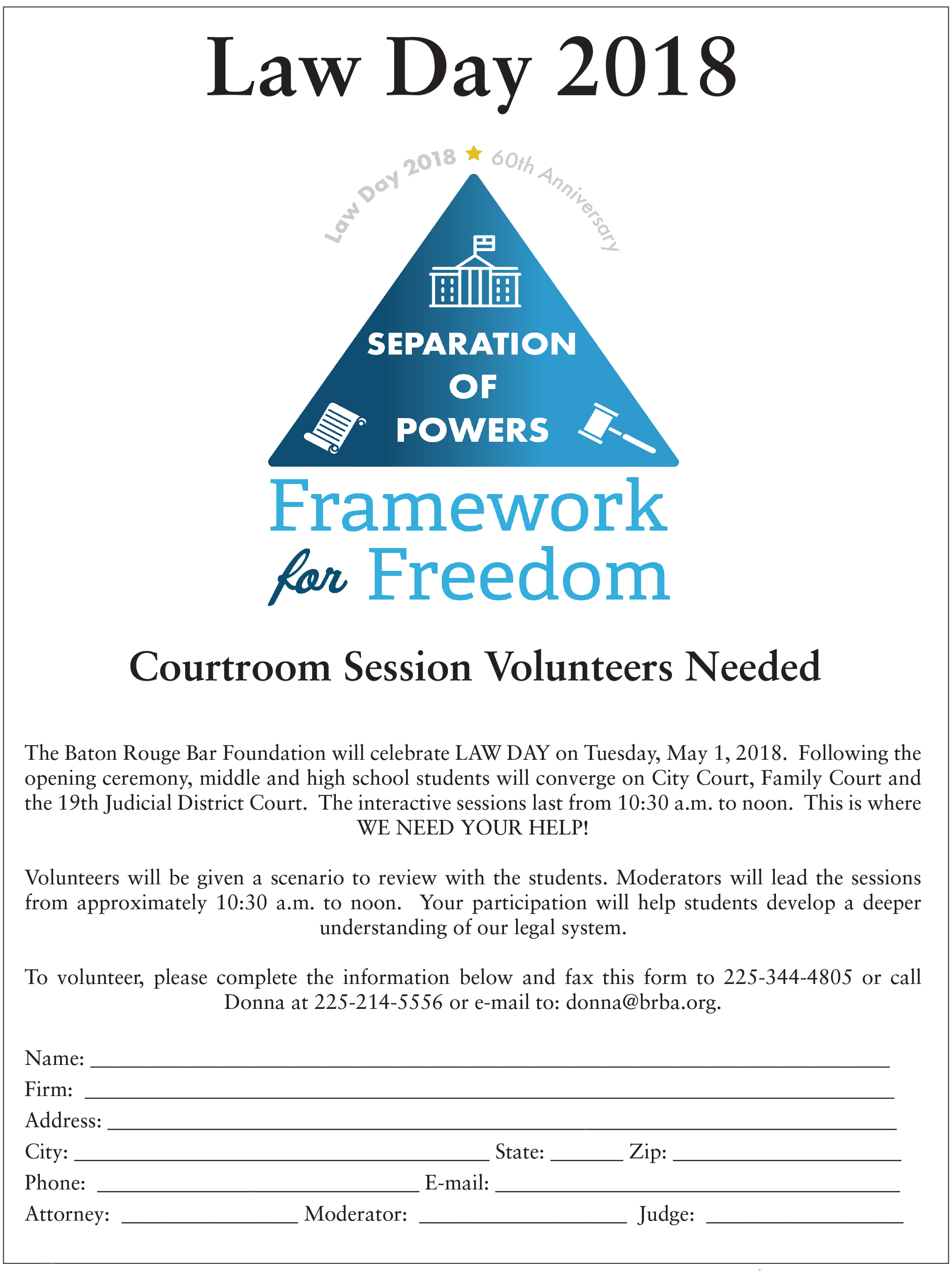 Volunteer at Law Day 2018